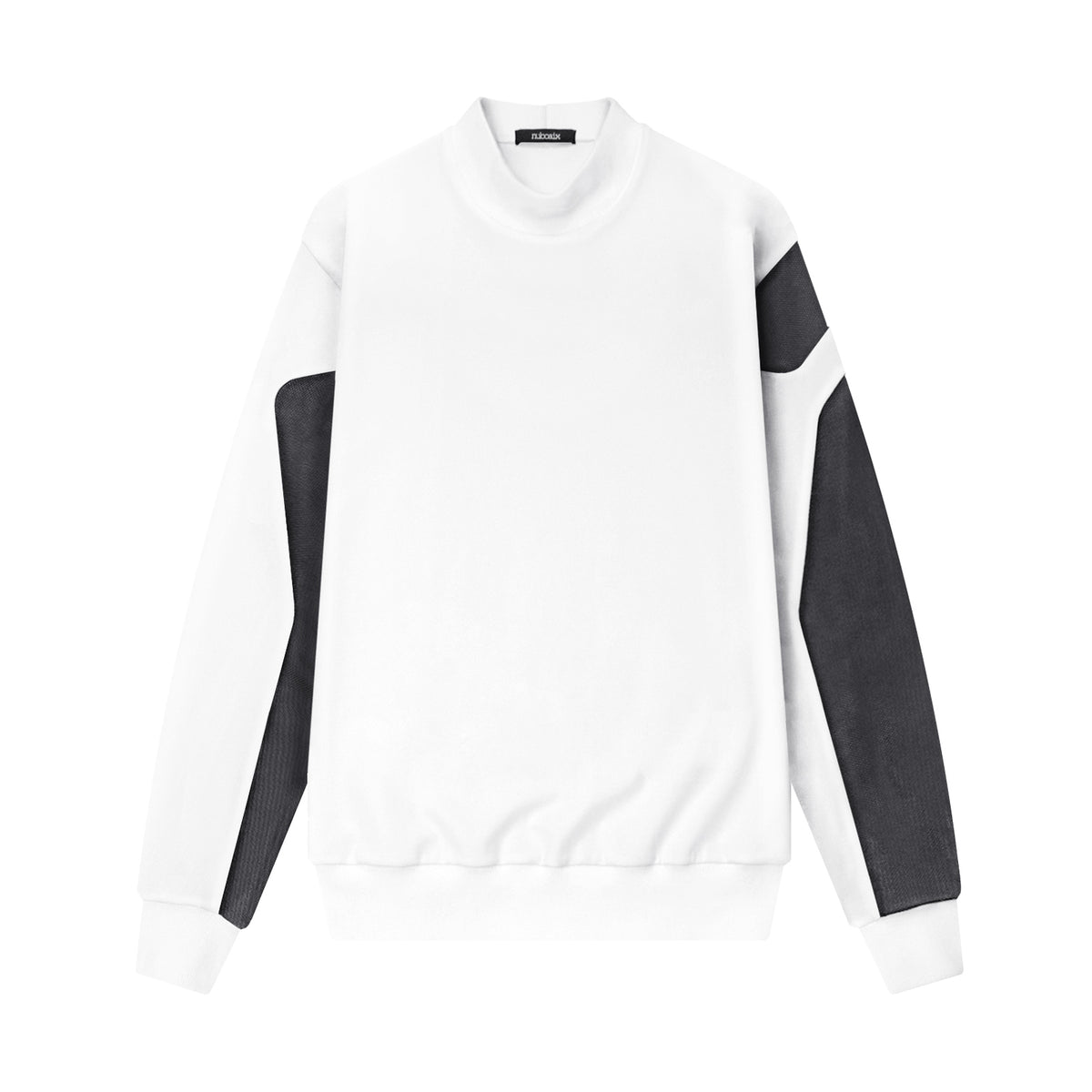 Mesh Overlay Panelled Sweater [White]