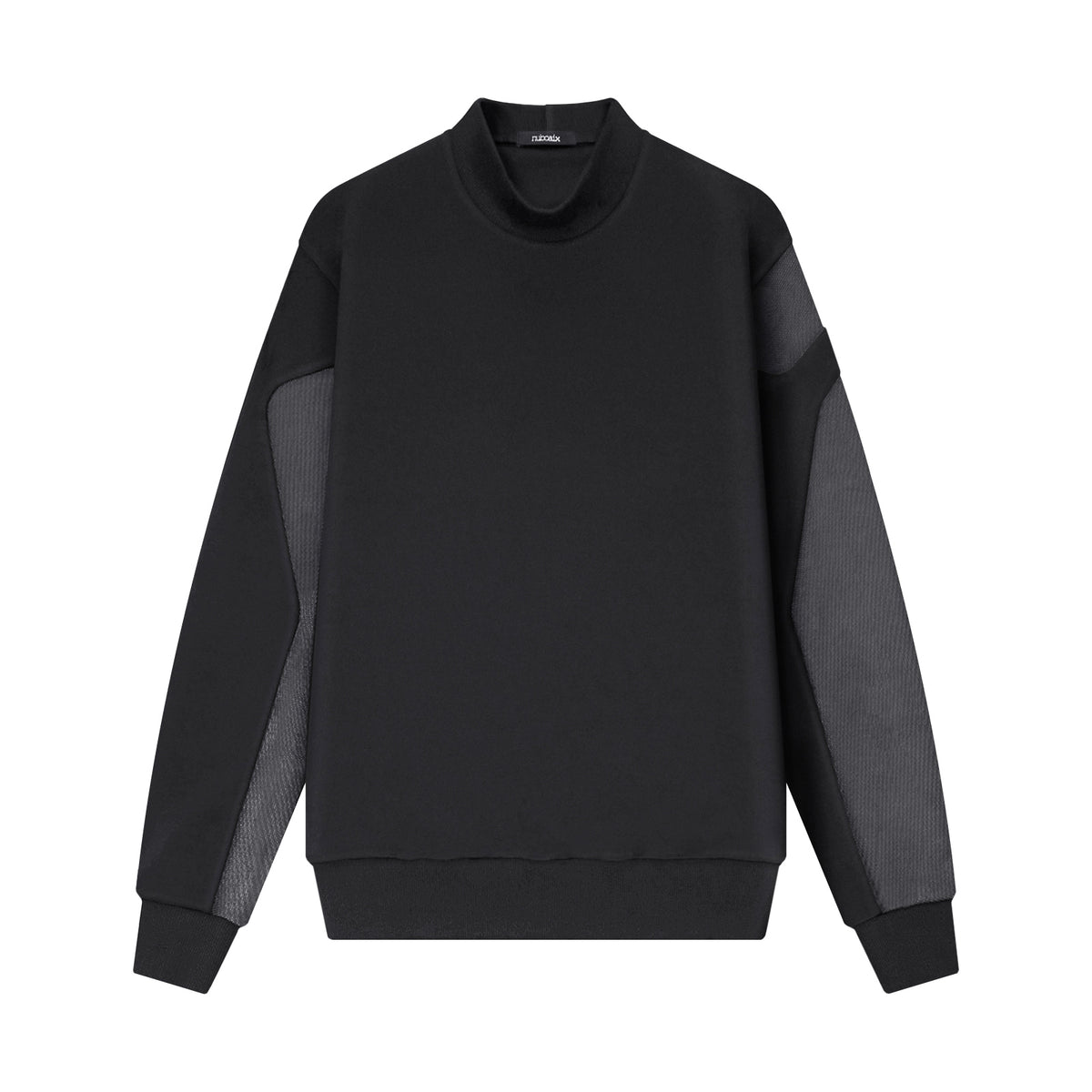 Mesh Overlay Panelled Sweater [Black]