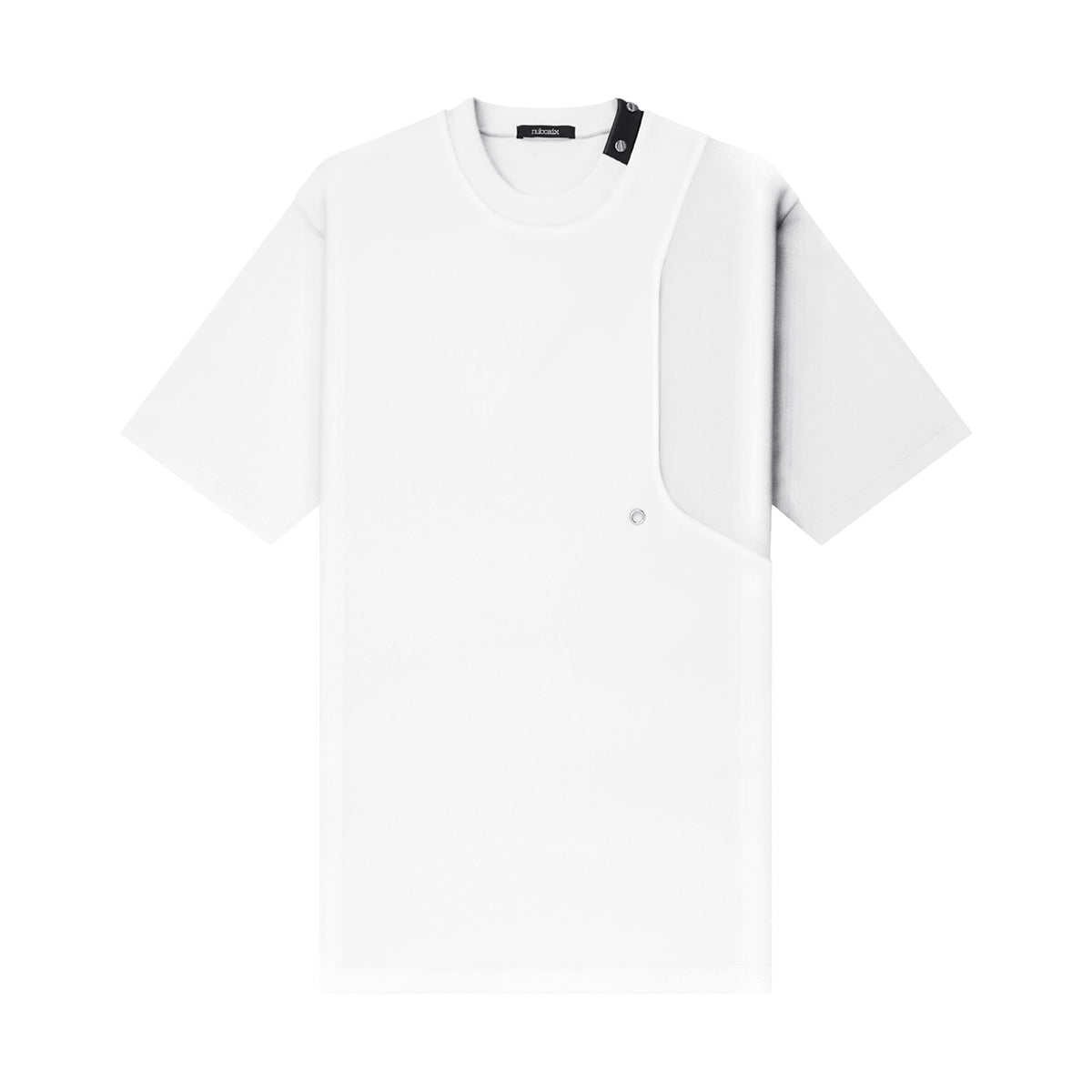 Mixed Material Pocket Tee [White]