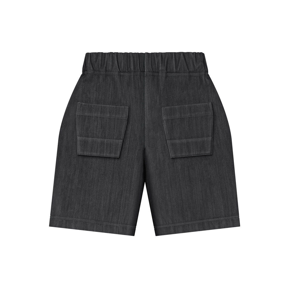 Asymmetric Utility Shorts [Grey Denim]